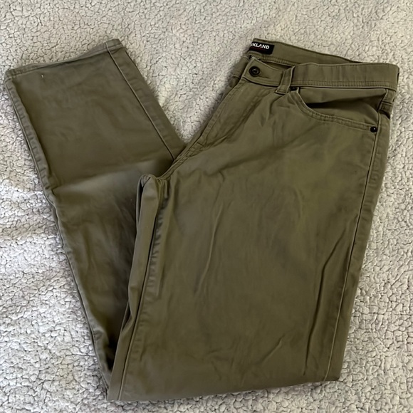 Kirkland Signature Pants Khaki Brushed Cotton Twill Pants 34 X 34